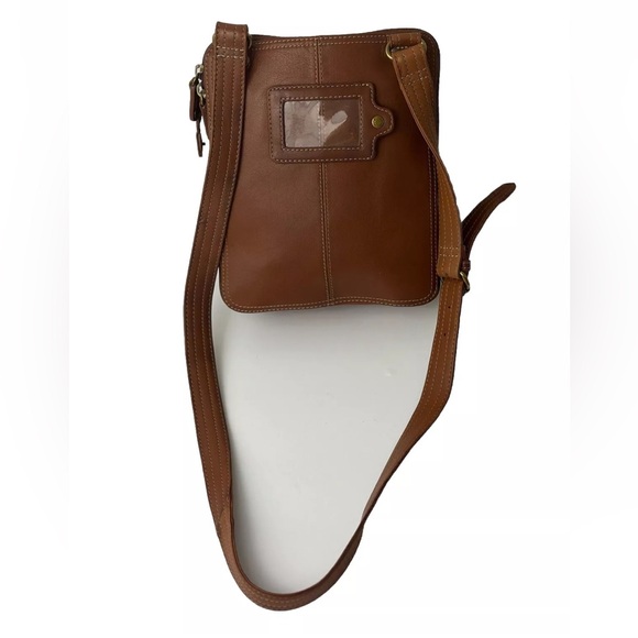 Fossil Brown crossbody bag leather Vintage Double Zip Flap Travel Purse Magnetic - Picture 7 of 15